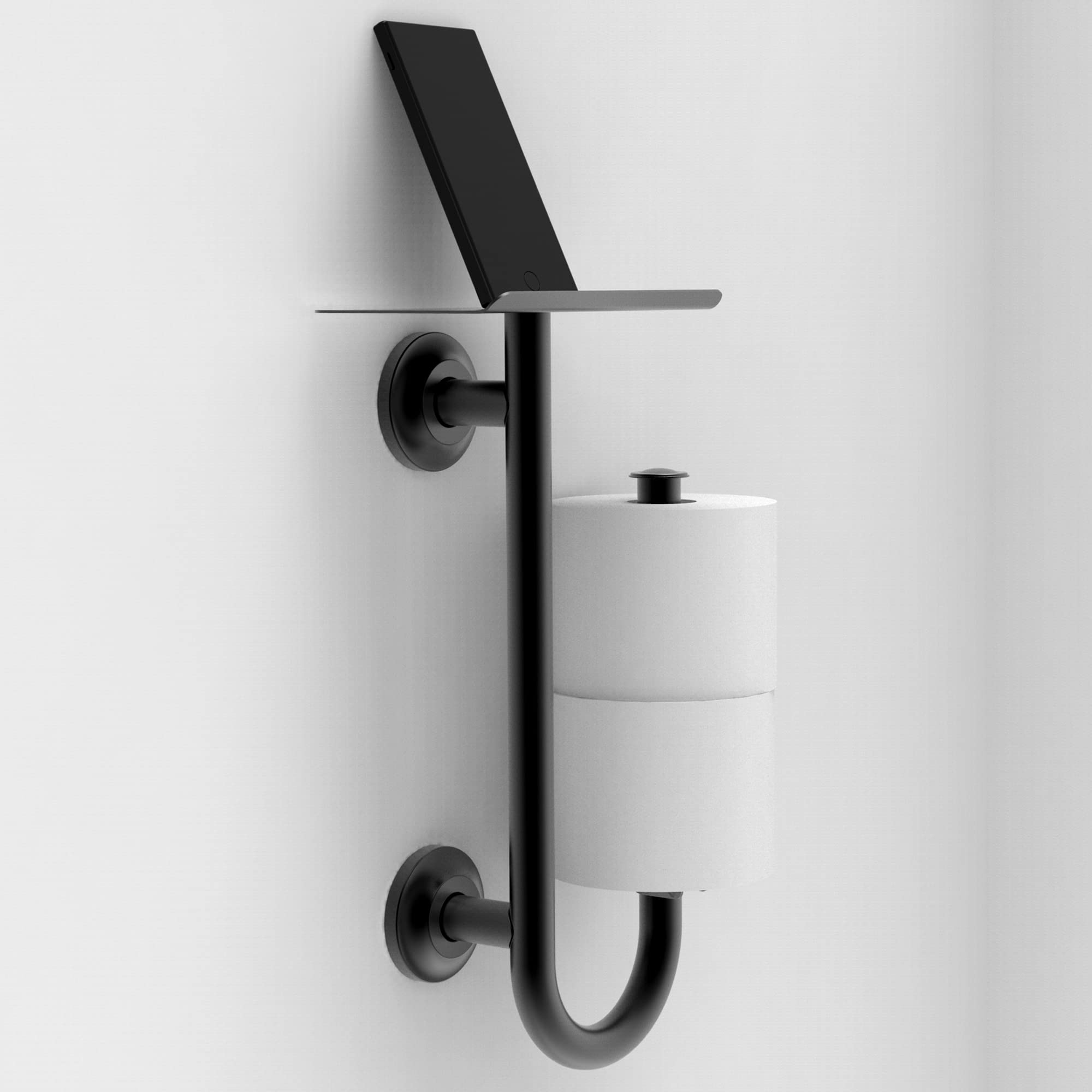 Bathroom Grab Bar With Shelf 3-in-1 Toilet Safety Grab Bar With Tissue ...