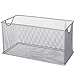 MyGift Silver Mesh Metal CD Holder Box Organizer, Open Storage Bin