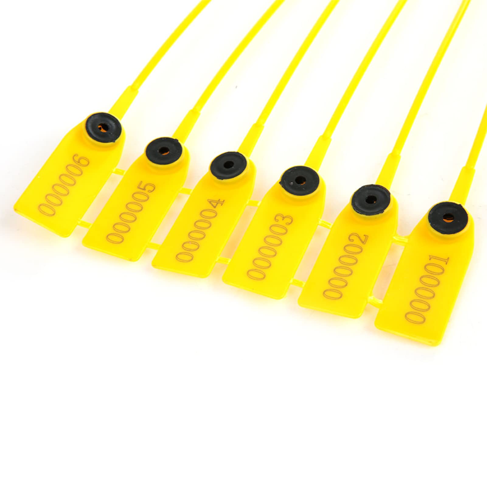oceanside 100 Pièces Jaune Paquet Camion De Transport en Plastique Sceau De Sécurité 40 Cm étiquette Attaches De Câble avec Numéro étiquettes en Plastique
