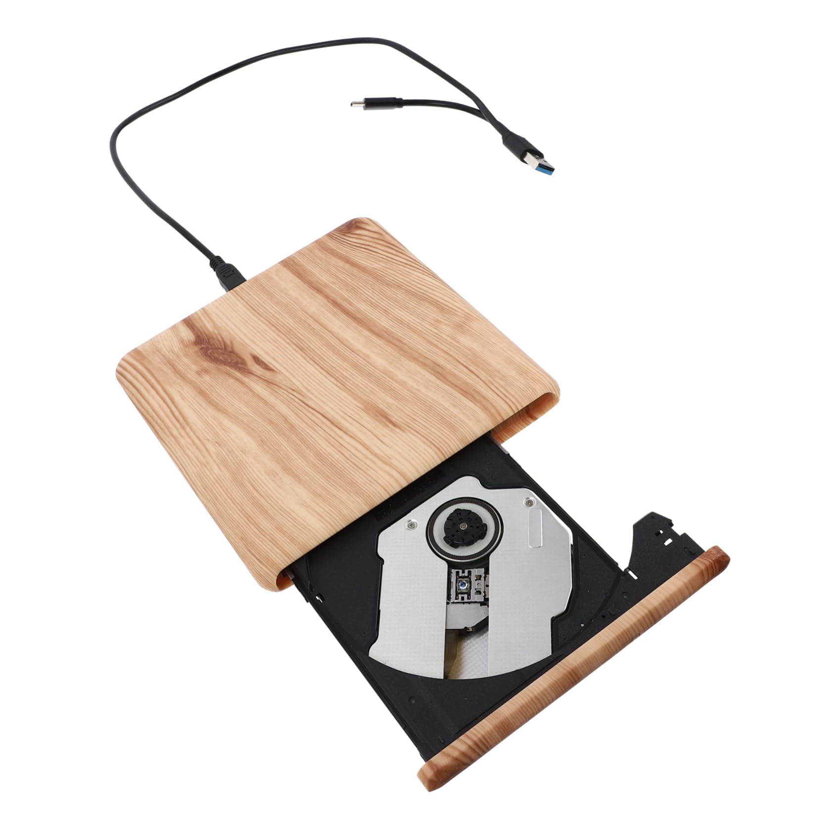 Angoily USB 3.0 External DVD Drive Type-c Portable DVD Burner Player for Laptops Desktops Wood Grain DVD Writer Driver