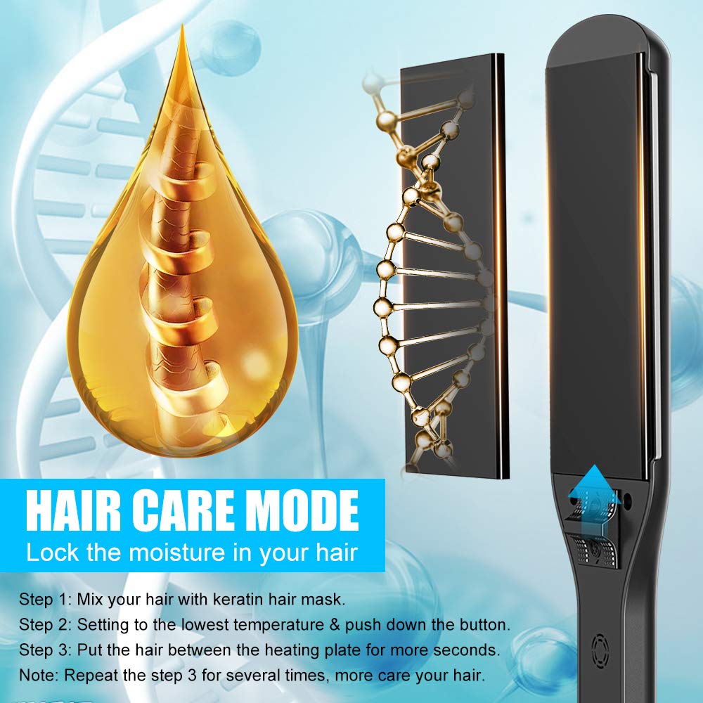 Bcway Professional Hair Straightener, 2.16'' Extra-Large Floating Titanium Flat Iron for Hair, 30s Instant Heating Straightening Iron with 5 Adjustable Temp, Anti-Static Hair Iron for All Hair Types : Beauty & Personal Care