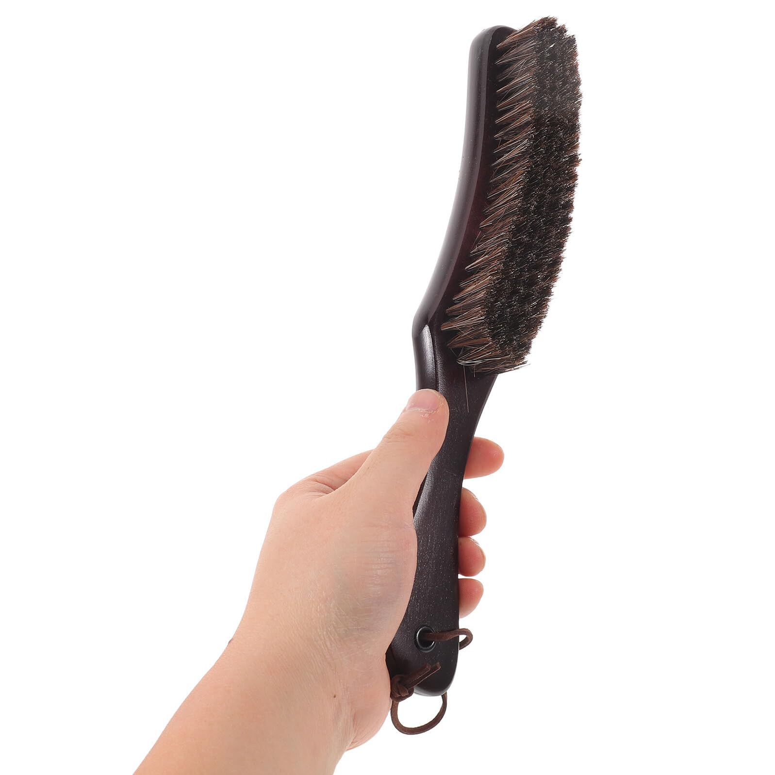 Cepillo para Lustrar Zapatos de Crin de Caballo Mango de Madera Cepillo para Limpieza y Cuidado de Calzado Aplicador de Aceite para Botas y Zapatillas Doméstico Resistente