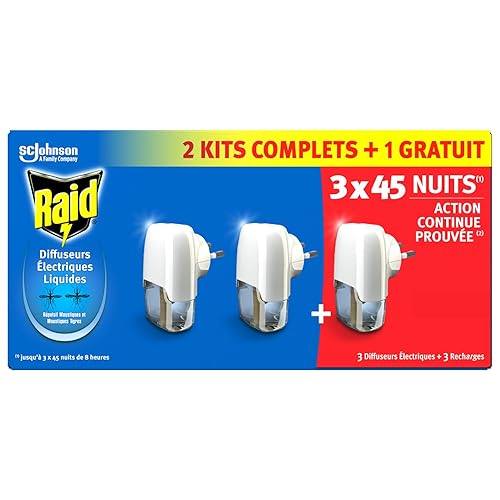 Raid Diffuseur Electrique Liquide - Répulsif Moustiques - 3x45 Nuits