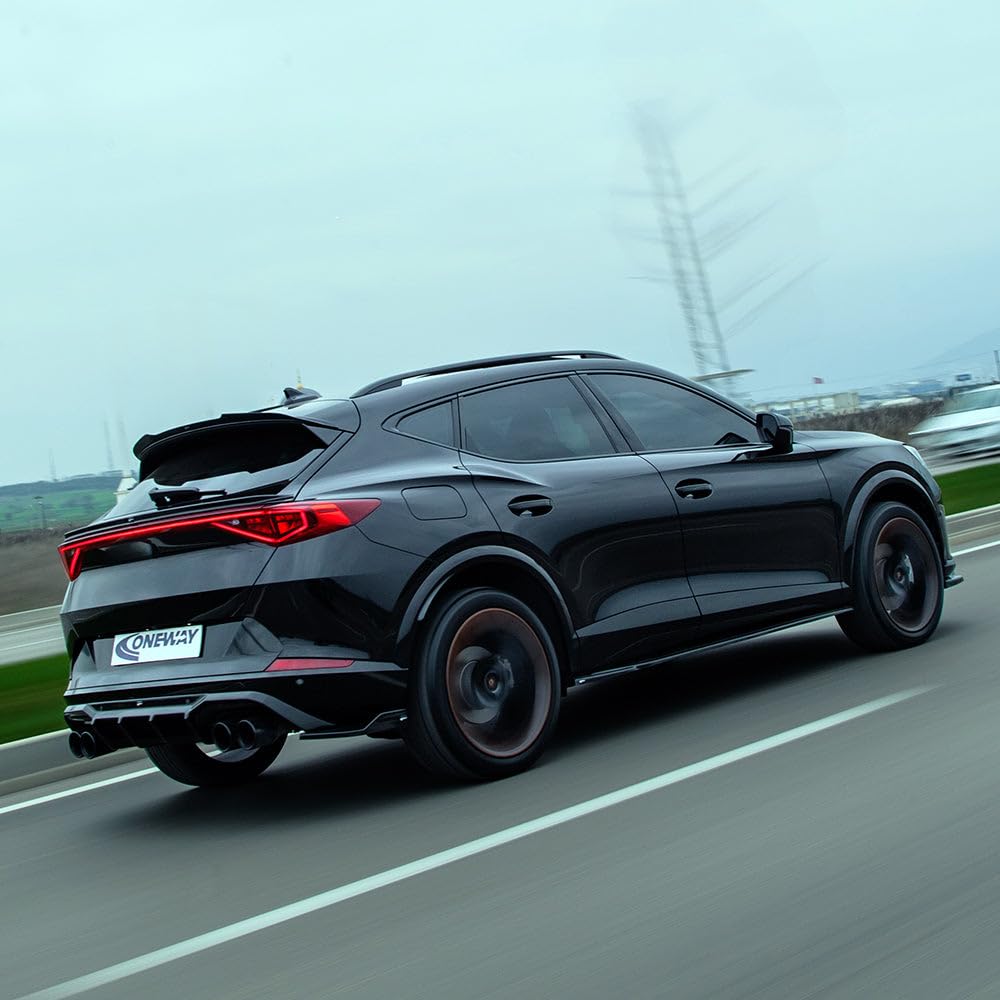 Oneway Jupes de pare-chocs arrière (coins) compatible avec Cupra Formentor 2020- - Version 2 - Noir brillant