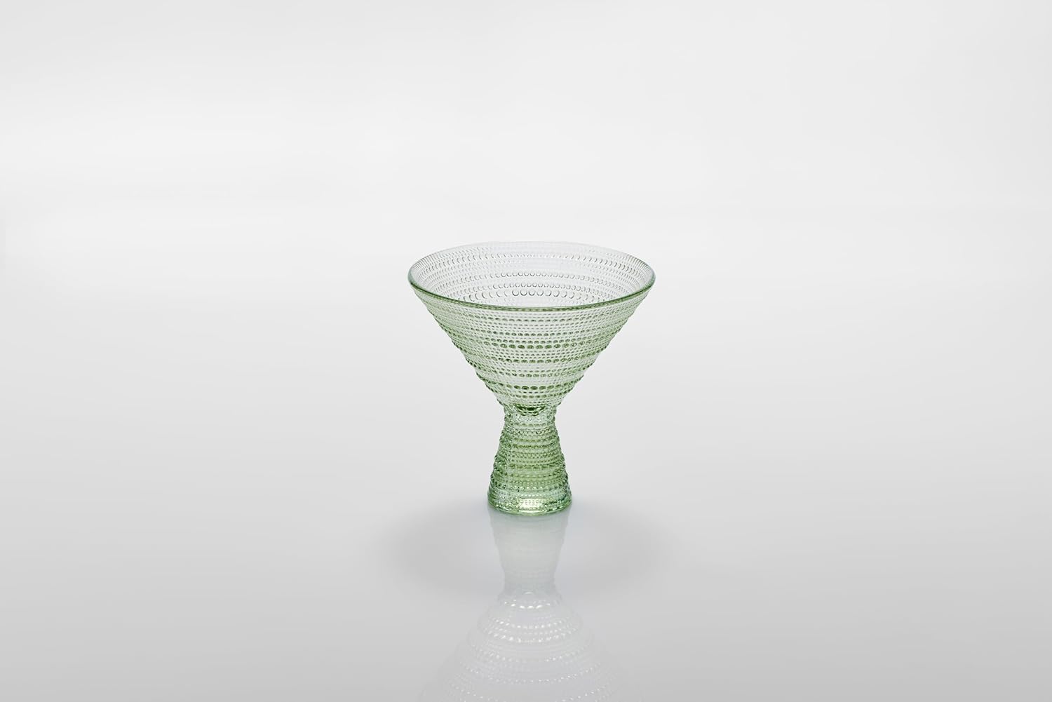 Fortessa Jupiter Hobnail Glass, 11.5 Ounce Martini (Set of 2), Sage Green