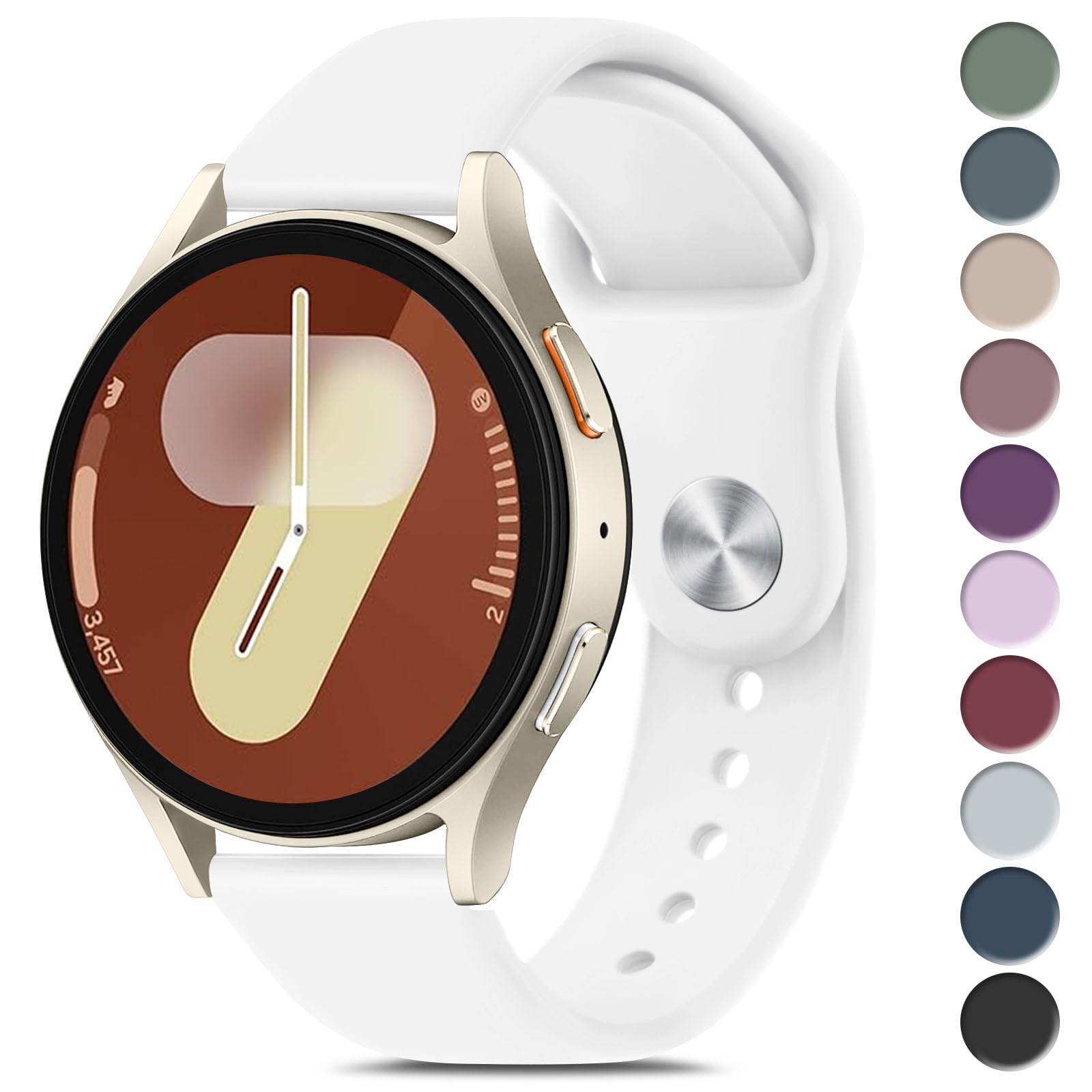 Silicone Bands for Samsung Galaxy Watch 7 Band 40mm 44mm, Galaxy Watch FE Bands 40mm, 20mm Soft Silicone Sport Replacement Strap for Galaxy Watch 7 Band Women Men