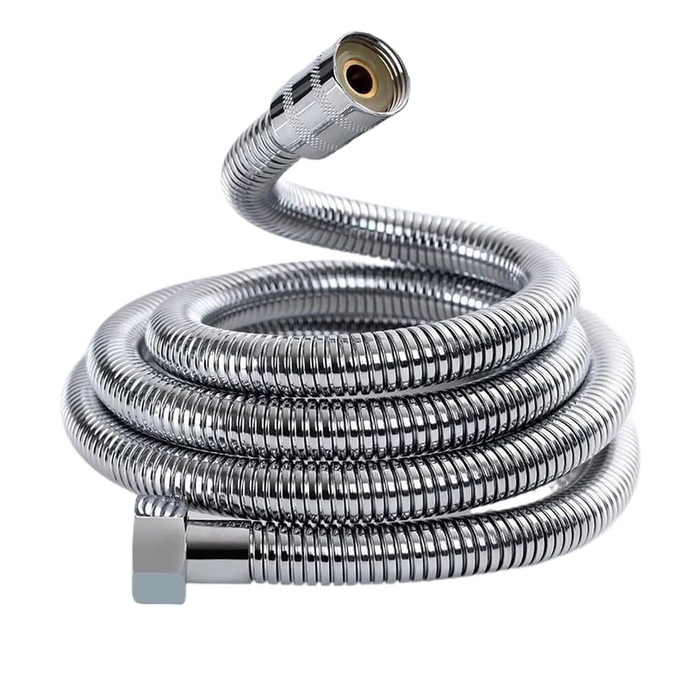 YIHANWUU Short Hose,Shower Hose Faucet Flexible Thick Silicbathroom Water Inlet Pipe Accessories/Sier/2 Meter