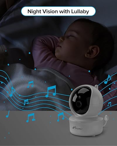 Miniatura 4 de iFamily Monitor de bebé  Pantalla grande de 5 pulgadas con batería de 30 horas  Zoom remoto de inclinación panorámica sin WiFi, audio bidireccional,