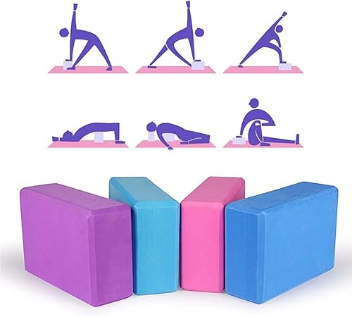 Miniatura 2 de Bloques de yoga, paquete de 2 bloques de yoga ligeros de espuma EVA de alta calidad, bloques de espuma de apoyo antideslizantes para yoga, pilates,