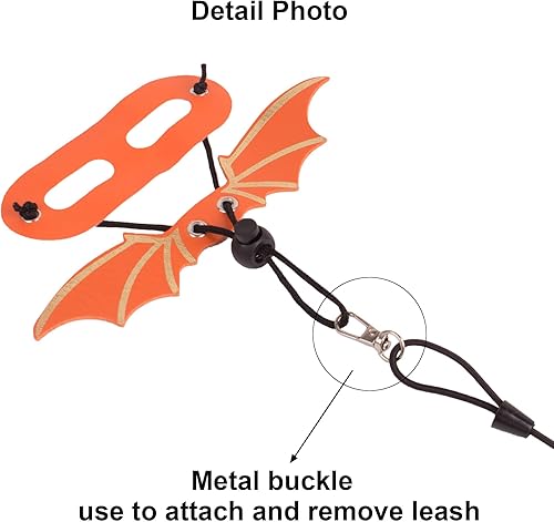 Miniatura 4 de ADOGGYGO Arnés de correa de dragón barbudo, paquete de 3 tamaños de arnés de ala de lagarto naranja con correa extraíble para reptiles de lagarto
