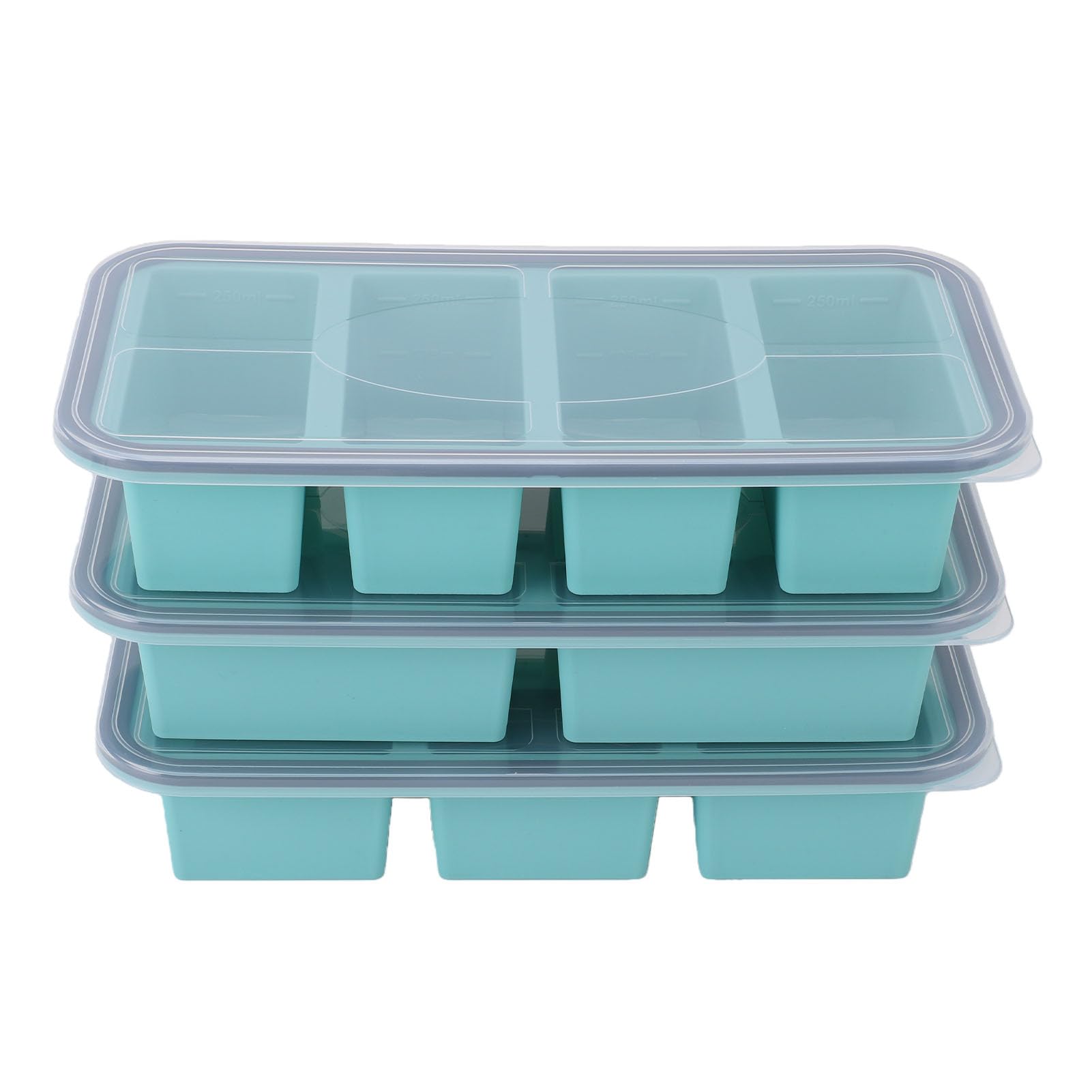 Stampo per Freezer in Silicone con Coperchi, 3 Pezzi con Linee di