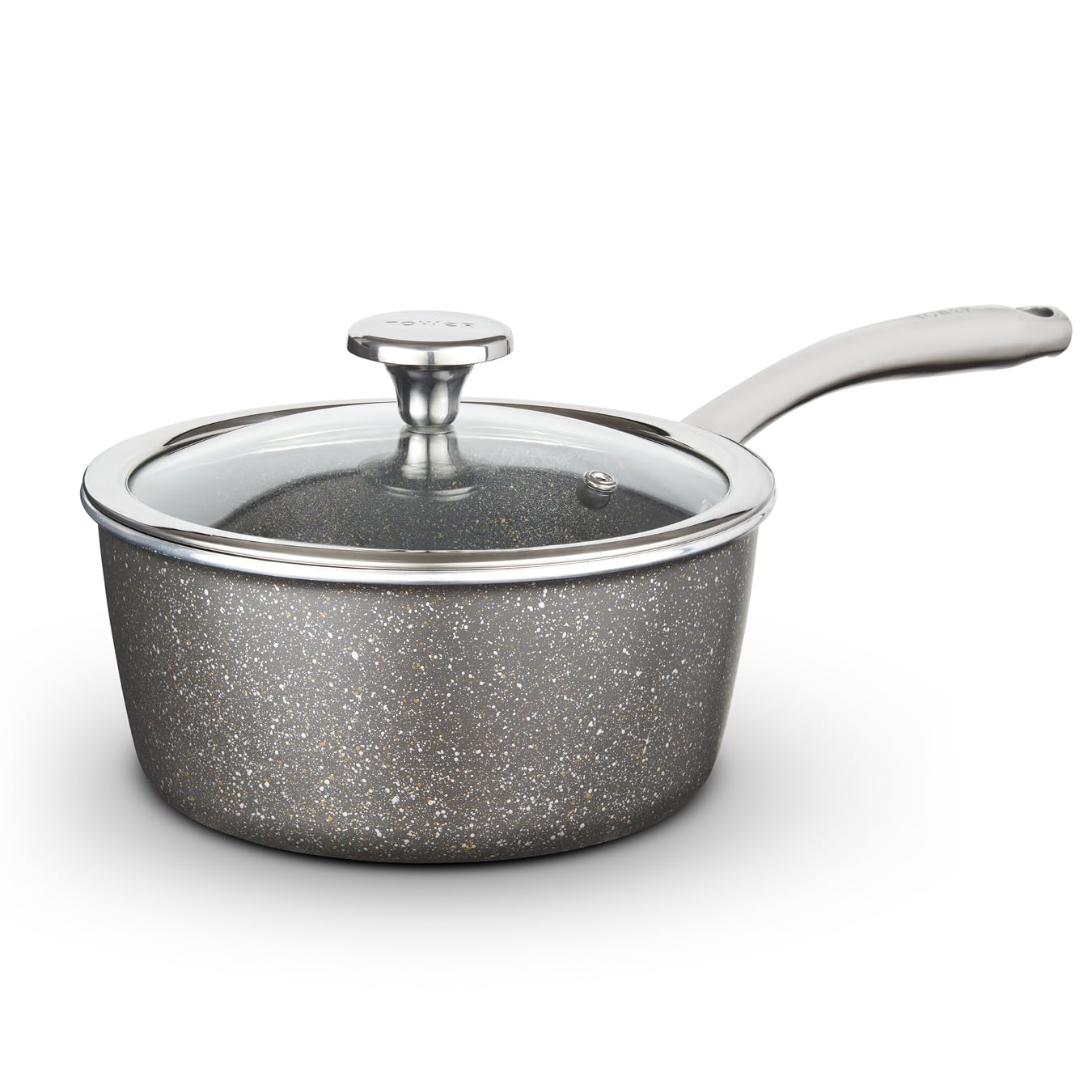 Tower Cerastone Pro Saucepan, 22cm Forged Aluminium Non-Stick T900217 in Metallics