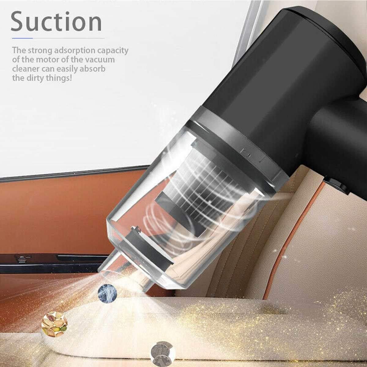2 in 1 Car Dry Wet Vacuum Cleaner 4500Pa Strong Power Car LED Vacuum Cleaner Portable Car Home Handheld Vacuum Cleaner