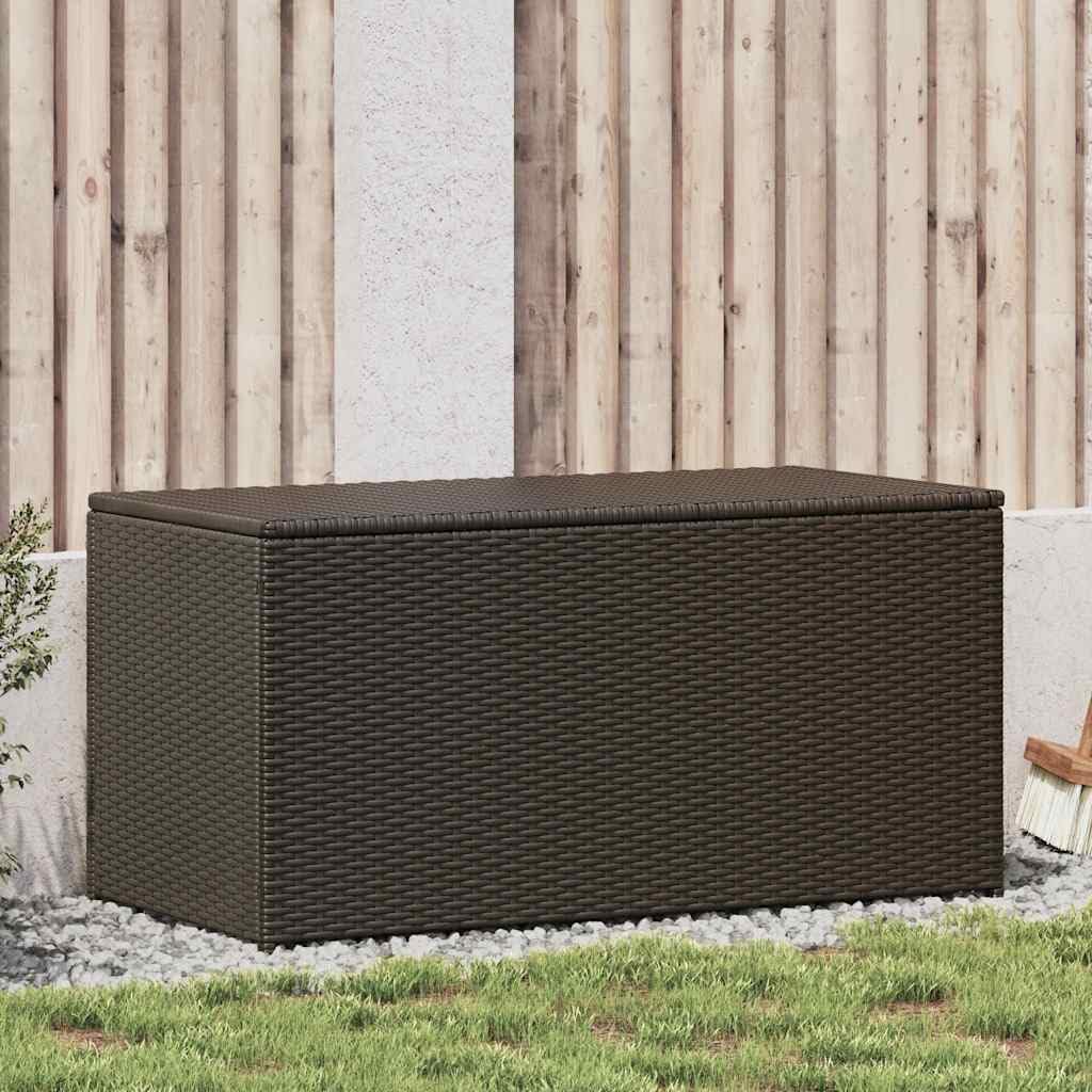 IKAYAA Litre PolyRattan Outdoor Storage Box Grand patio Deck Box Outdoor Garden Storage Box Cushion Box Storage Containers for Tools Pool Accessory Pillows-brown-100 x 50 x 50 cm