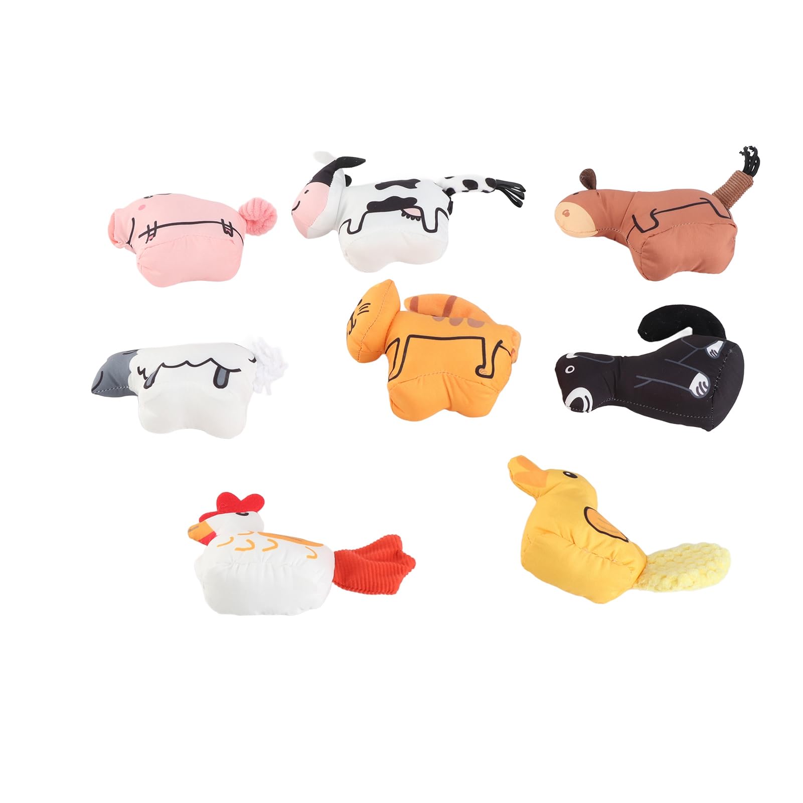 Weiches Pädagogisches Stoffbuch-Spielmatten-Set für Babys mit Tierpuppen, Entwicklung der Hand-Auge-Koordination, ab 0 Monaten, Wollstoff (B)