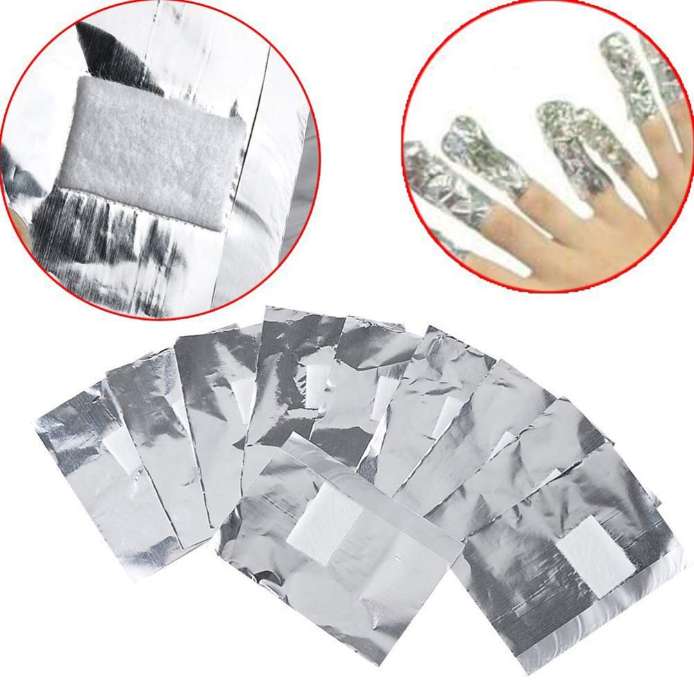 Nail Polish Remover Pads with 400 Soak off Gel Polish Remover Foil Wraps for Home and Professional Salon Use Quick and Easy Gel Nail Removal Cotton Pads 3.74X2.95In