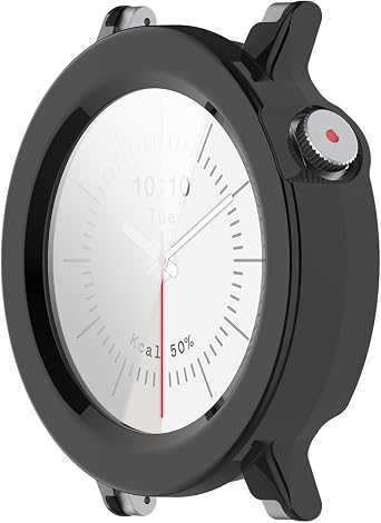 Compatible with CMF Watch 3 Pro Smartwatch Full Coverage PC Protective Case Cover with Tempered Glass Touchable Screen Protector Smartwatch AccessoriesBlack