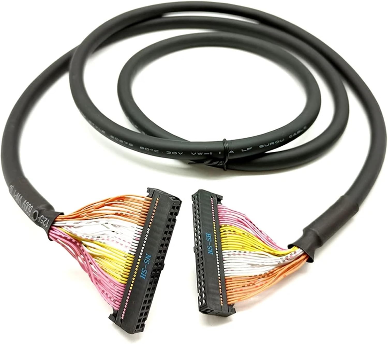 Connection Cable 10 20 30 34 40 50 64 Core Pin IDC Terminal Block Multi-core Signal Shielding Wire FC-2.54 Connector(1m,IDC20-IDC20)