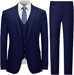 Terno masculino slim fit, terno de 3 peças para homens, jaqueta sólida de um botão, calça colete com gravata, conjunto de smoking