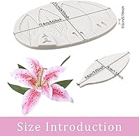 Vista 6 de Molde de fondant de lirio, hojas de flores, moldes de silicona para decoración de pasteles, mousse, chocolate dulce, pasta de flores, masa, goma