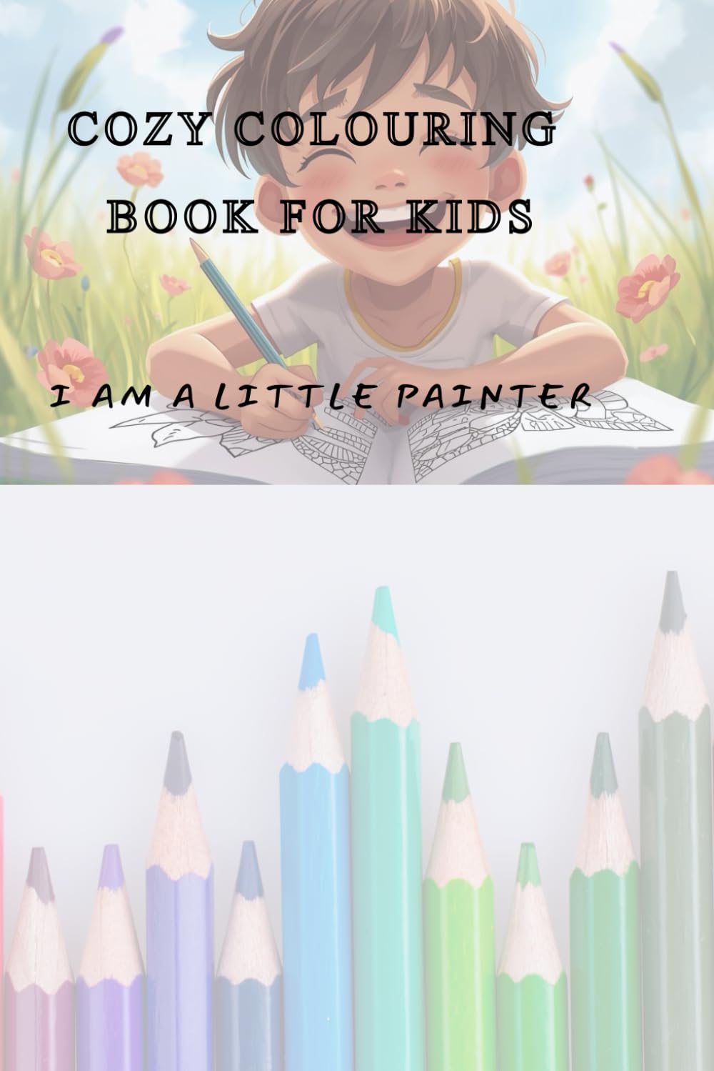 Cozy colouring book for kids: I am a little painter