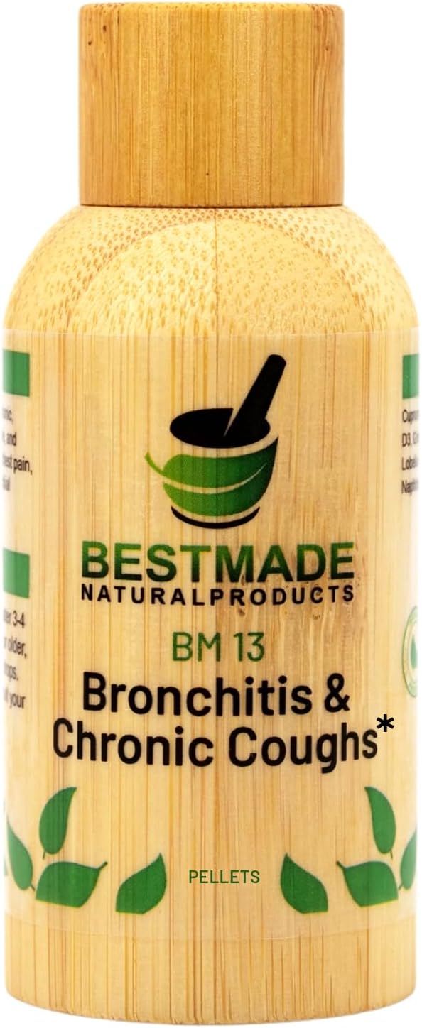 Bestmade Natural Products Cough Relief BM13 -Homeopathic Remedy for Acute & Chronic Cough, Whooping Cough, Chest Discomfort, Non-Drowsy, Safe for All Ages, 140 Pellets