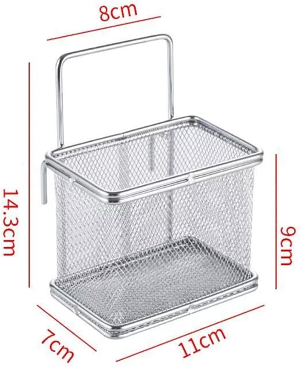 Fryer Basket, Fryer Basket/Skimmer Spoon 304 Stainless Steel Hot Frying Basket Frying Pan Filter Food Colander Oil Leak Screen Noodle Dumpling Filter Strainer Basket(Square Colander S)