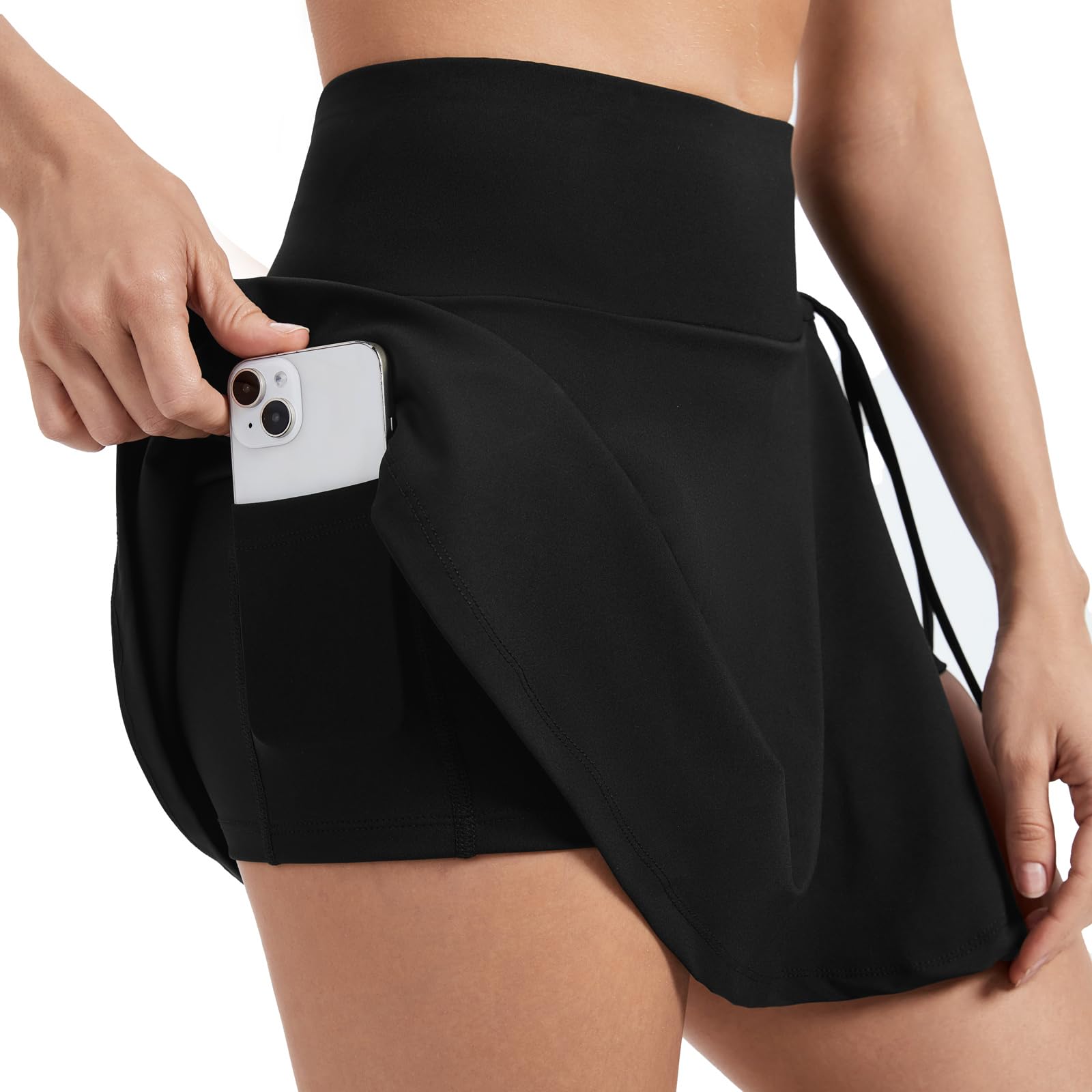 Blaosn Faldas de tenis fluidas para mujer, para entrenamiento, golf, atlética, pantalones cortos de cintura alta con bolsillos, con abertura, linda ropa de verano