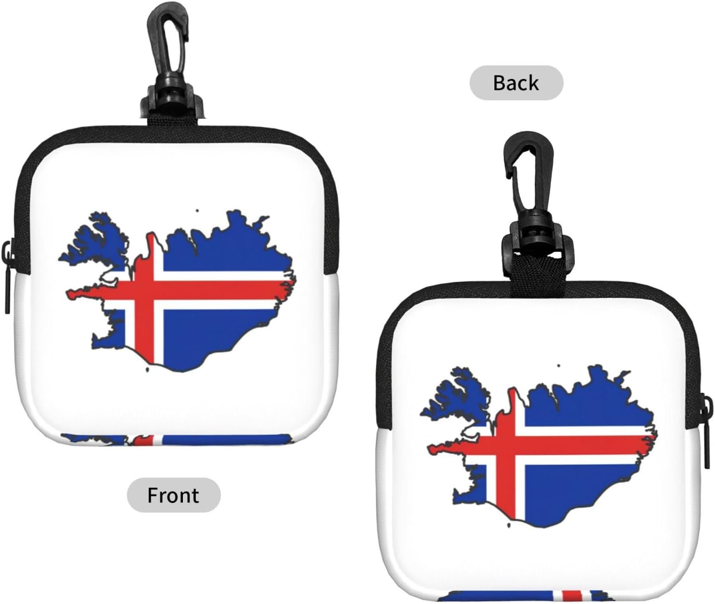 Iceland Flag Map Print Versatile Square Storage Bag Travel Organizer Pouch Toiletry Home Office Gift image 2