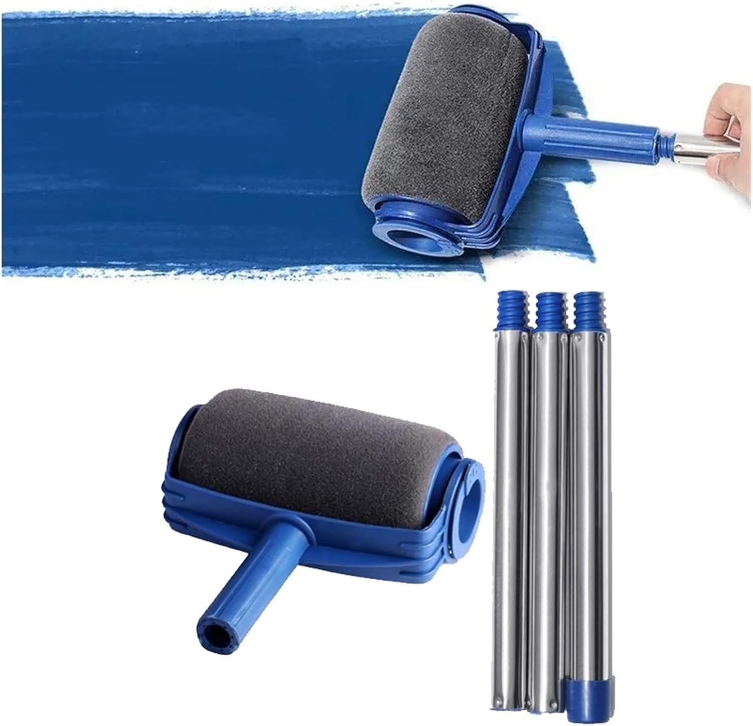 Multi Functional Handle Paint Roller Set Plastic Painting Brush,Compatible for Office House Decoration(Single Roller-8PCS)