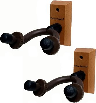 سلسلة Tetra-Teknica Essentials EGH-01NW-2P Hardwood Home &amp; Studio Guitar Hanger، 2 Pack