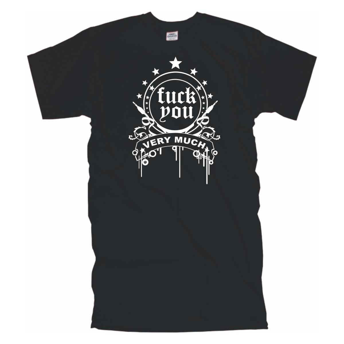 Fuck You Very Much, edel bedrucktes T-Shirt mit provokantem Spruch und coolem Motiv, Funshirt witziges Geschenk, auch in Übergrößen (BL019) 12XL