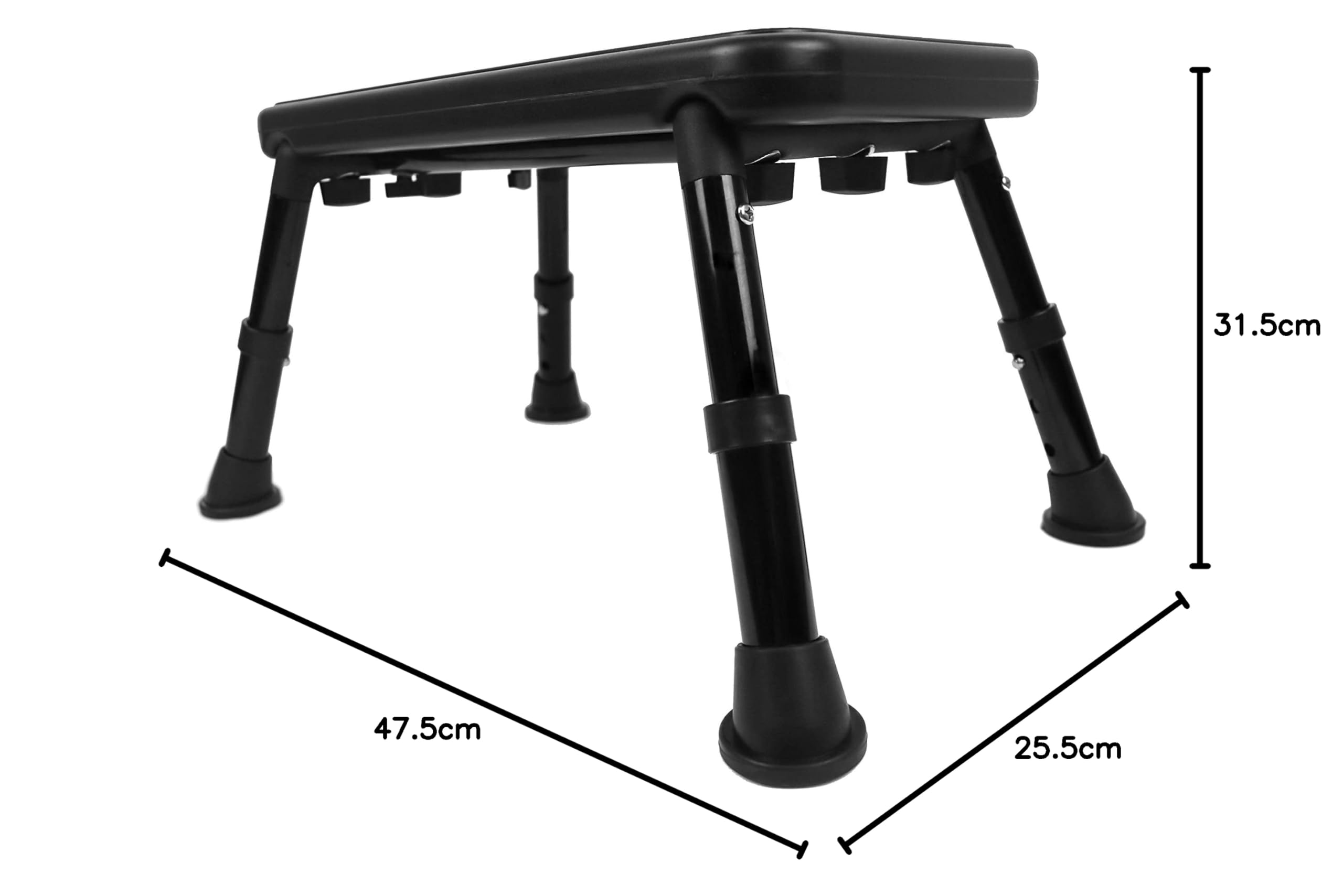 PEPE Mobility Taburete Escalón Bañera 25,5 cm (hasta 180 kg), 3 Alturas Regulable, Antideslizante, Escalon Cocina, Peldaño Caravana