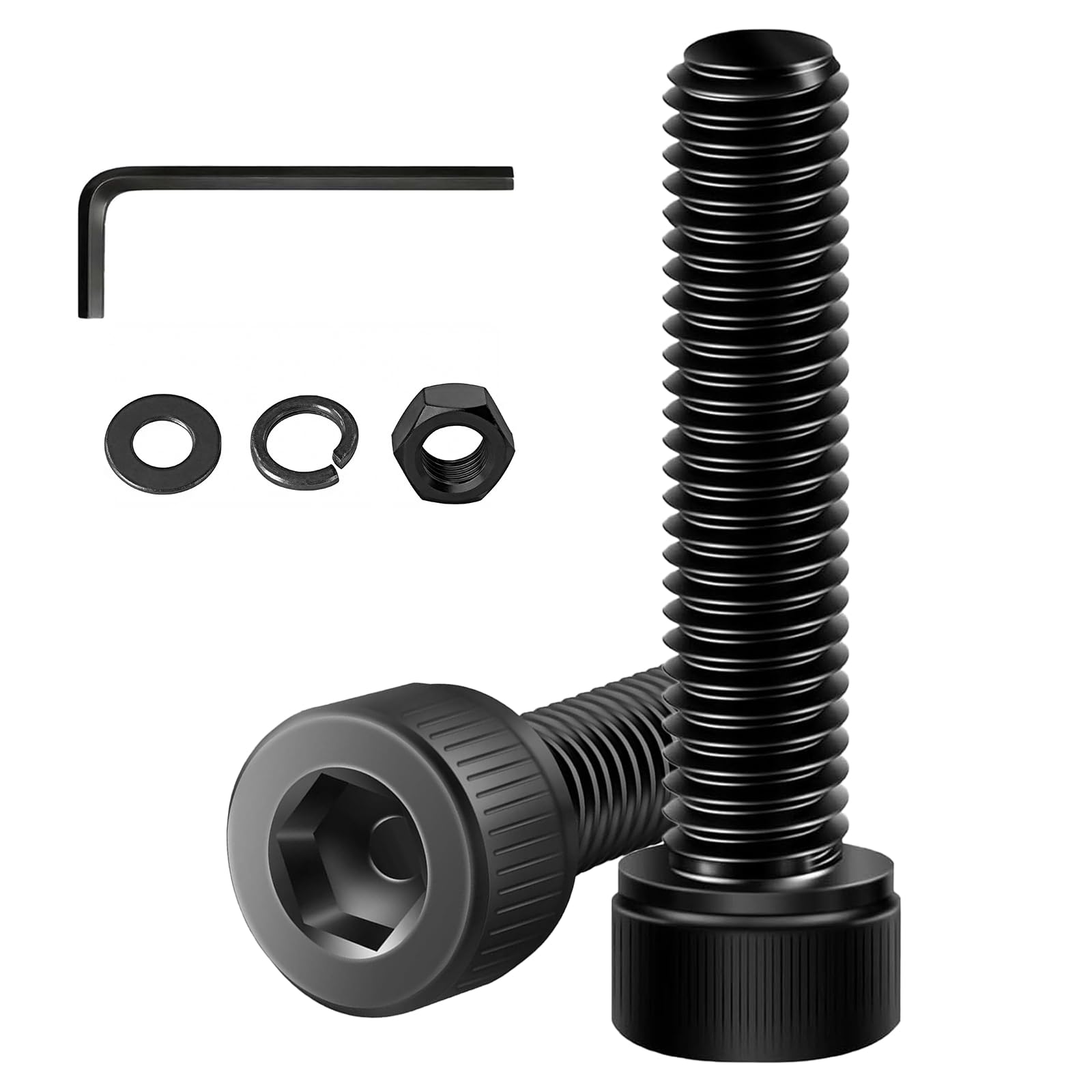 20 Pcs M5 x 30mm Hex Socket Head Cap Screws, 12.9 Grade Alloy Steel, Black Oxide Finish, Allen Socket Drive, Full Threads, Includes Hex Spanner