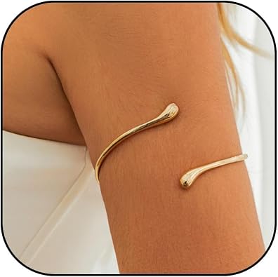 Arm Cuff Gold Upper Arm Jewelry for Women Chunky Cuff Bangle Bracelets Armband Jewelry Summer Dresses Outfits Accessories