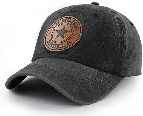 Miniatura 3 de World's Best - Gorra de béisbol con parche de cuero, ajustable, bordada, de algodón, para el día del padre, para papá