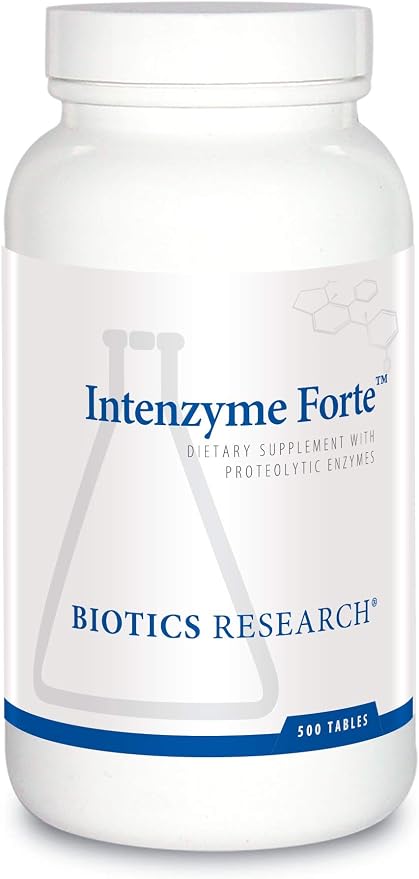 BIOTICS RESEARCH Intenzyme Forte™ Proteolytic Pancreatic Enzymes 500 Tabs | Bromelain, Papain, Lipase, Amylase, Systemic Enzymes Supplement, Supports Protein Digestion, Immune & Circulatory Function: Buy Online at Best Price in UAE