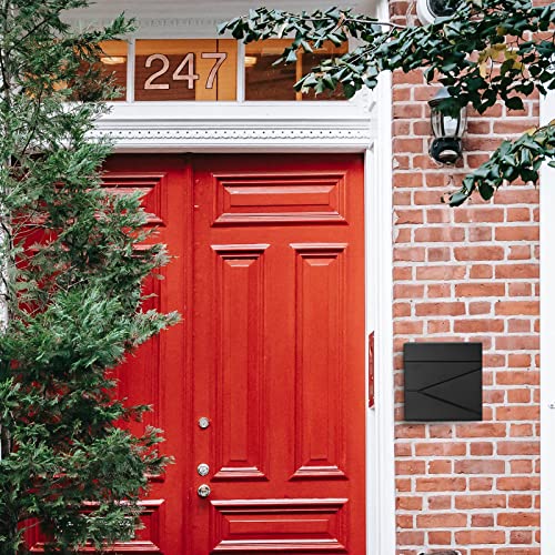 Yoobox Mailbox Wall Mount, Steel Mail Boxes With Key Lock And Newspaper Compartment, Drop Box For Waterproof & Rust-Proof, Medium Capacity For House, 11.02 X 11.02 X 4.33 Inch, Black, Md021 #TOP6