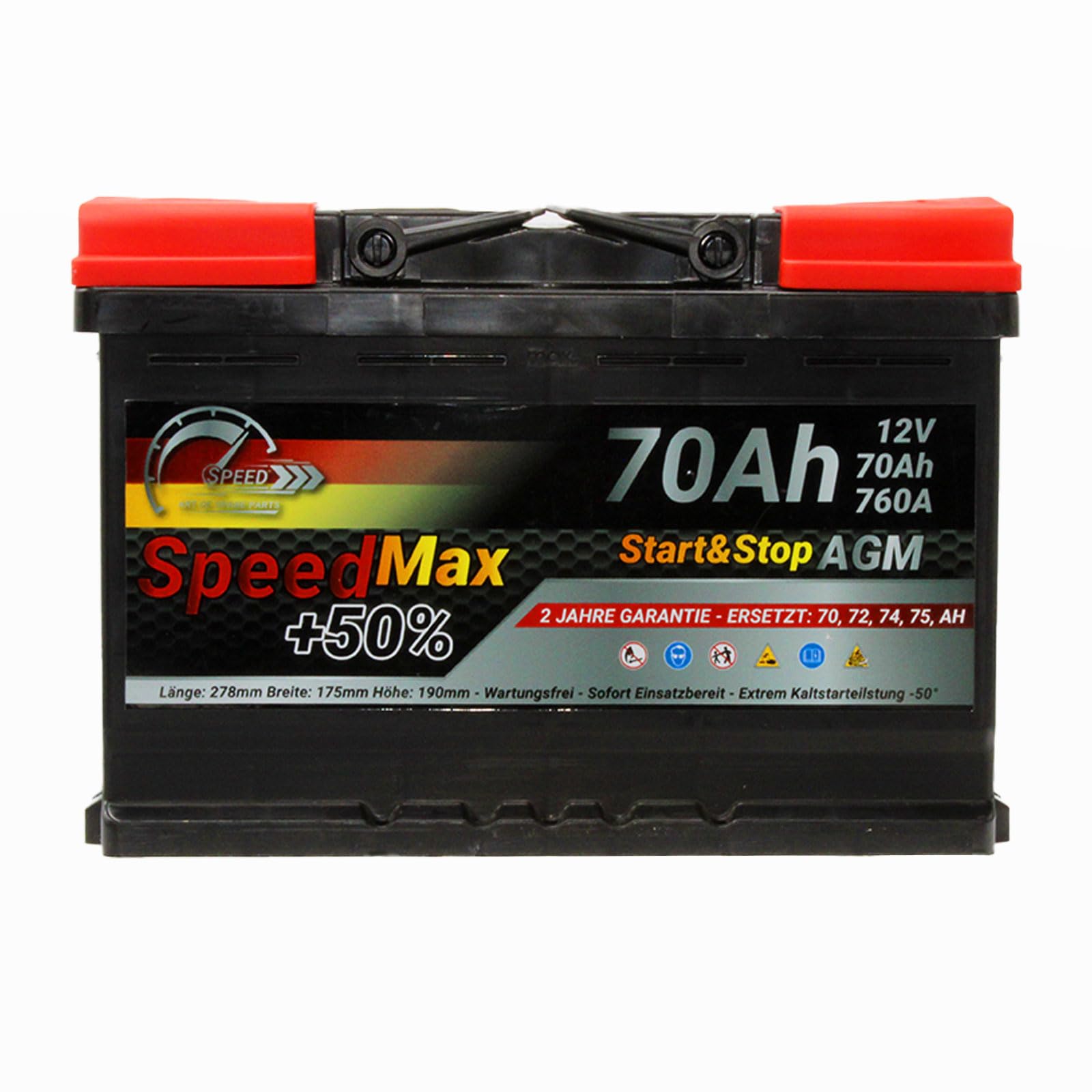 Bateria AGM Start&Stop 70Ah 760A 12V L3 Speed Max
