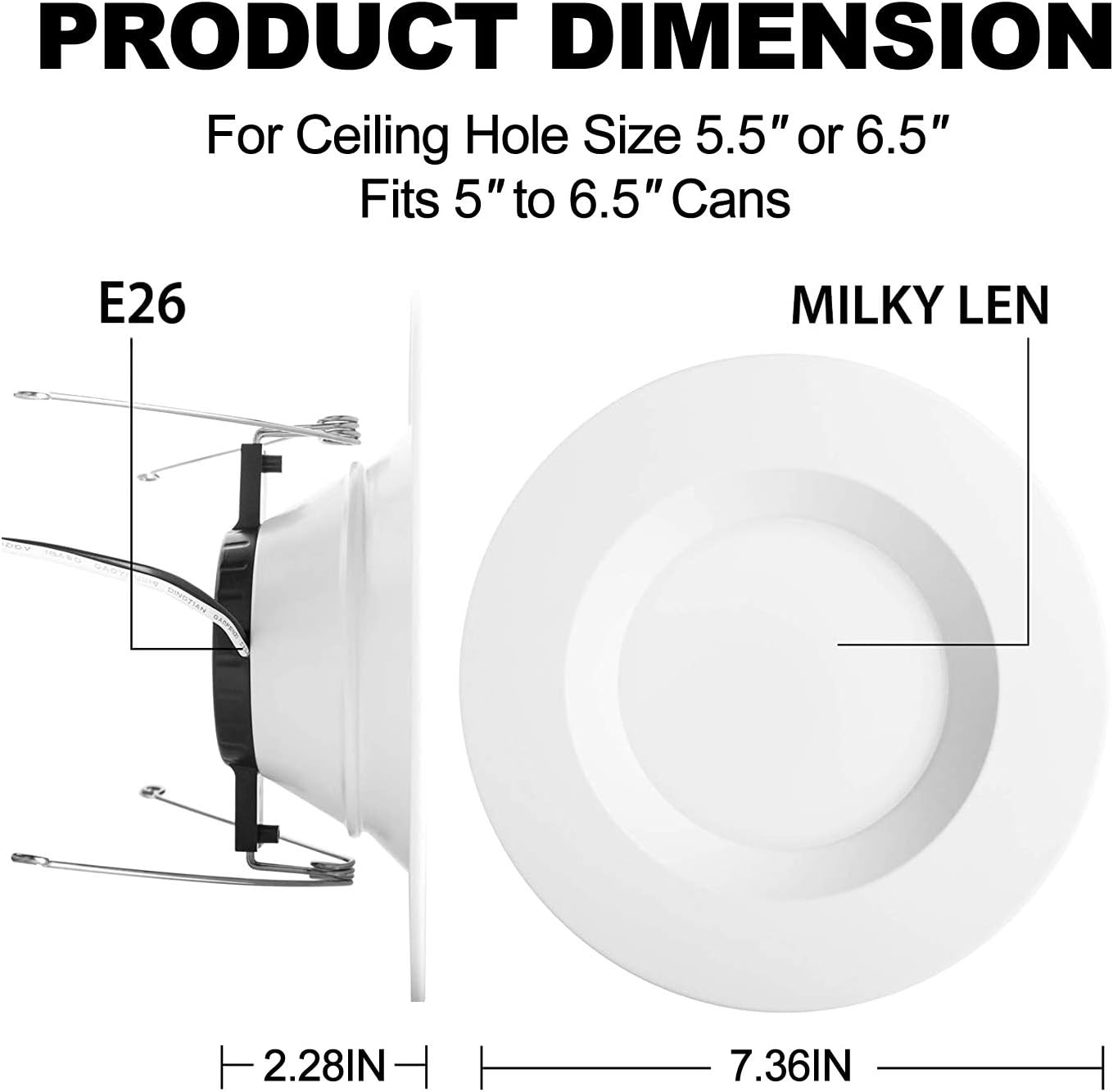 BBOUNDER (12 Pack 5/6 inch LED Dimmable Recessed Lighting, Retrofit Downlight with Smooth Trim, 5000K Daylight, 12W=100W, 1000LM, Simple Retrofit Installation, IC Rated No Flicker, ETL