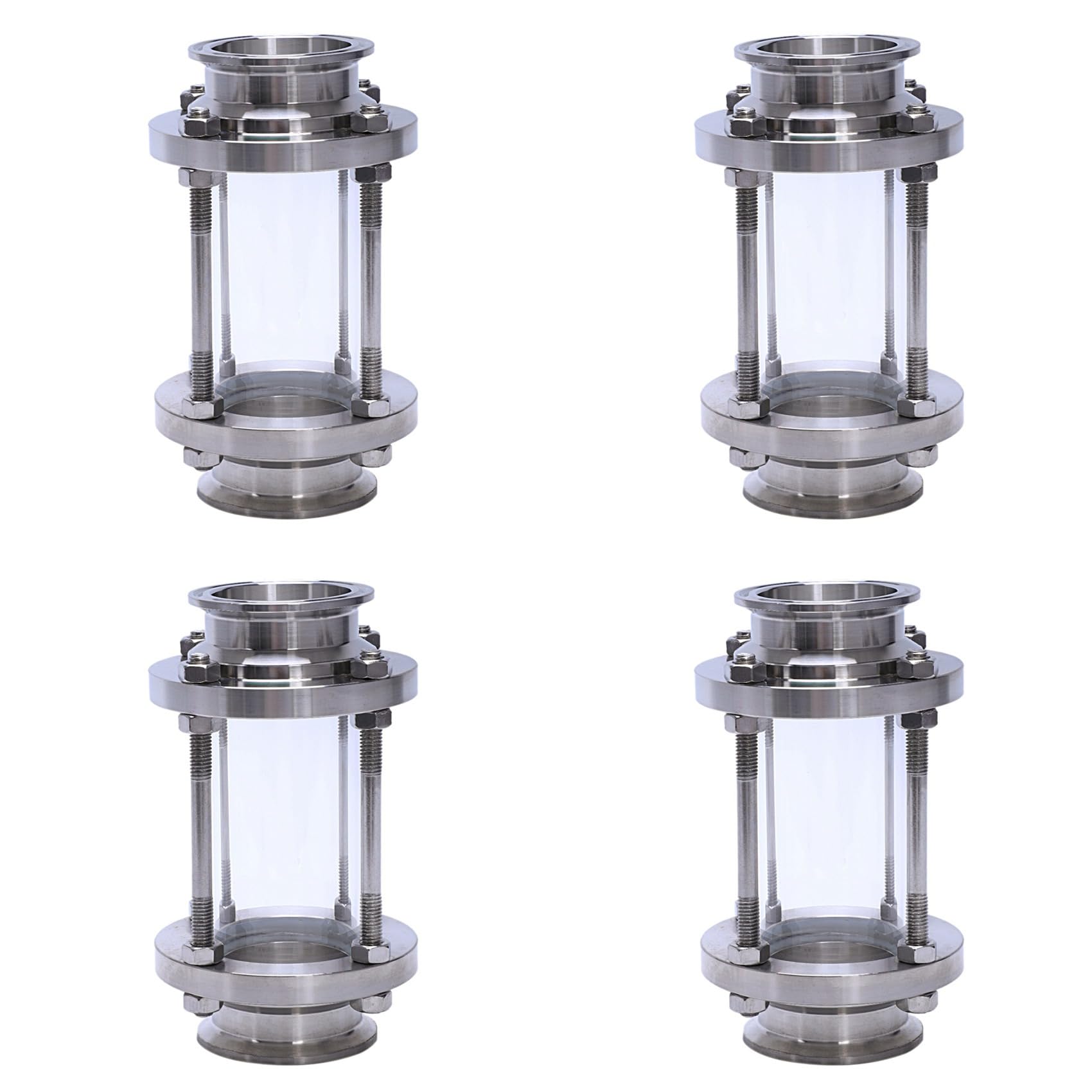 Jnchdghwa Silver 4X In-Line Sight Glass With Clamp End, Sanitary Straight Sight Glass Sus316 2Inch Tri Clamp Type (Pipe Od 51Mm)
