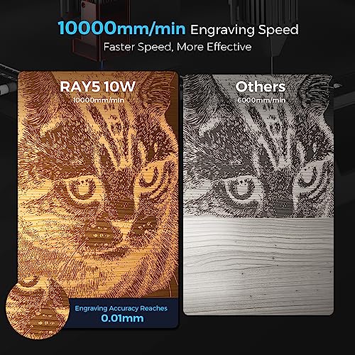 LONGER Laser Engraver Ray5 10W, 60W DIY Cutter and Engraving Machine with 3.5" Touch Screen,0.06mm Laser Spot 10000mm/min, Offline Usage CNC Engravers for Wood Metal Acrylic Glass by Longer - Used condition - Image 3