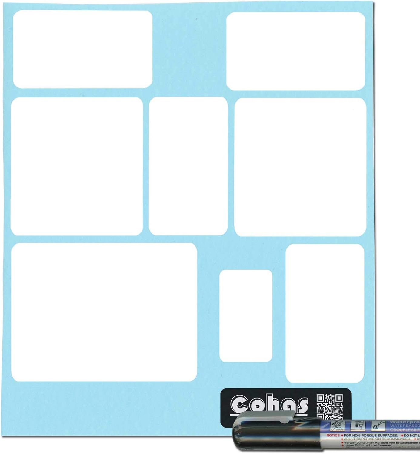 Cohas White Matte Labels for OXO POP Storage Containers