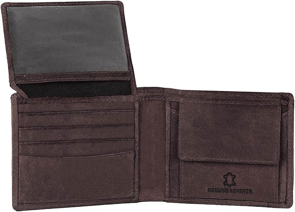 WildHorn� Antlers Hunter Leather Wallet for Men, Dark Brown, Classic