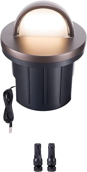 12V Landscape Well Lights, Shield Top, 3000K Warm White, 1 Pack