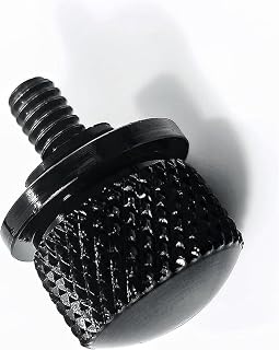 Black Stainless Knurled Rear Seat Bolt Screw 1/4"-20 Thread for Harley Davidson Touring Softail Dyna Sportster CVO Fatbob 1996-2024