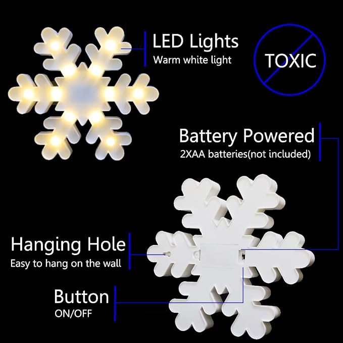 Lámpara de Mesa de Noche LED con diseño de copo de nieve miniatura 6