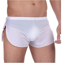 Mens Boxer Briefs with Large Split Sides Supporters Ice Silk Boxer Briefs See Through No inner lining Underwear