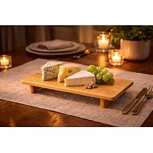Bambu Ayakl Dikd rtgen Sunumluk 16,5x39,5 cm Kek Peynir Kahvalt l k Servis Sunum Taba  Tepsisi Kahverengi 41 x 16