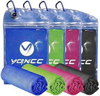 YQXCC Cooling Towel 4 Packs (47"x12") Microfiber Towel Yoga Towel for Men or